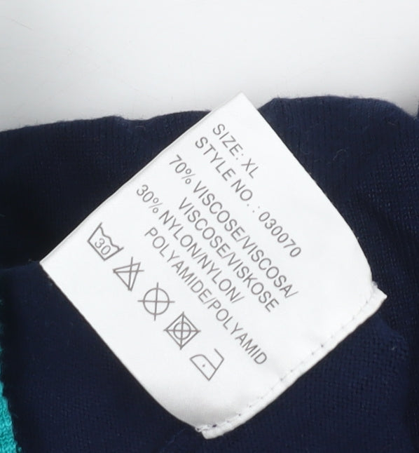 Mitzy Women's Blue XL Roll Neck Tunic Jumper