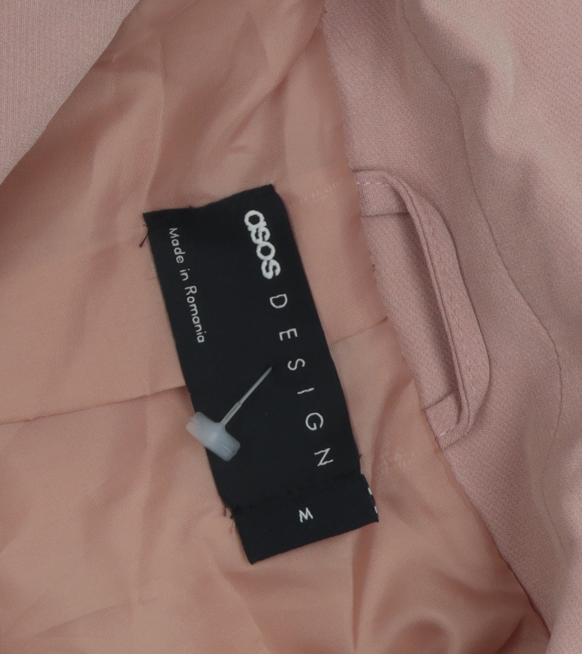 Brand and care label for ASOS Design Women's Pink Cropped Suit Jacket M