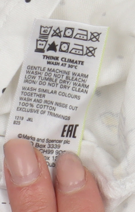Marks & Spencer Women's White Bee Print T-Shirt Size 6