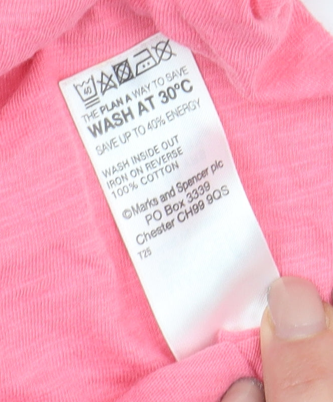 Marks & Spencer Girls Pink Sleeveless Tank Top 10 Years