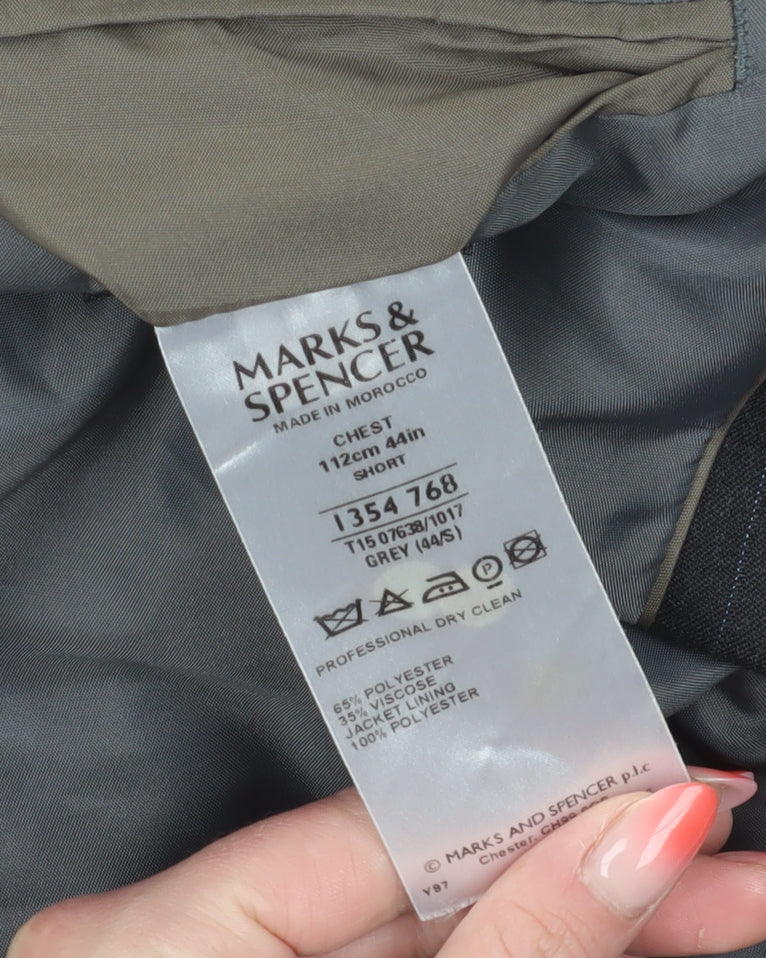 Marks & Spencer Grey Striped Suit Jacket Size 44S