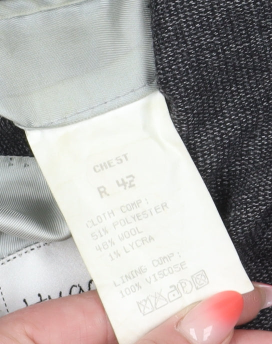 Hugo James Men's Grey Blazer, Size 42, Regular Fit