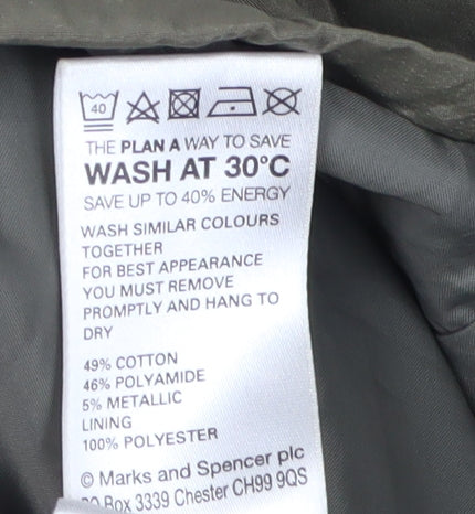 Marks & Spencer Women's Green Parka Jacket Size 8