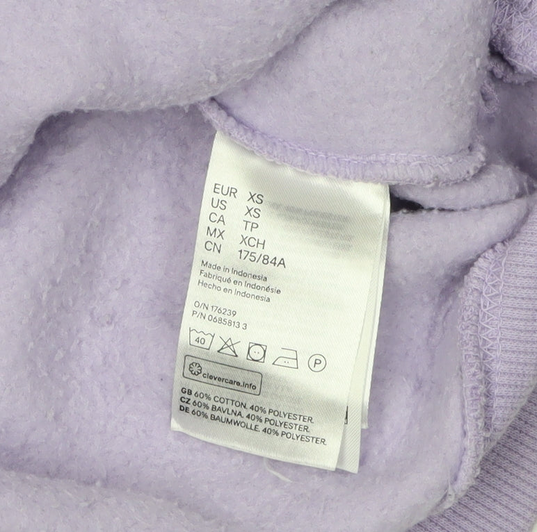 H&M Unisex Purple Relaxed Pullover Sweatshirt XS