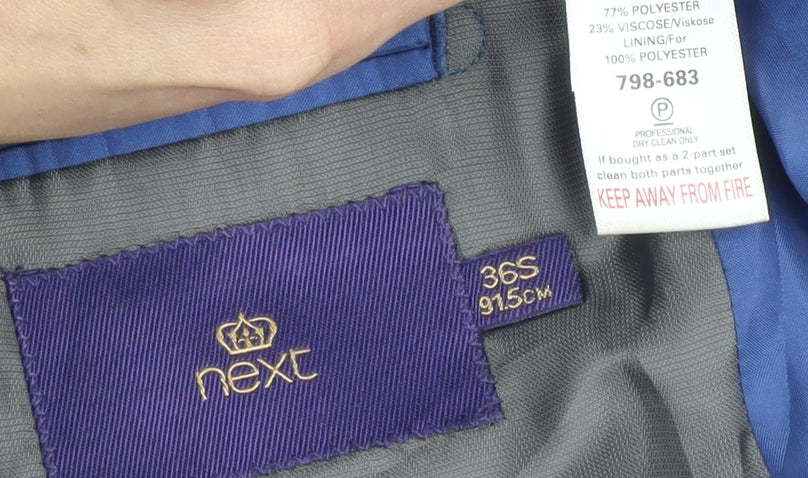 Next Men's Blue Slim Fit Blazer, Size 36S, Business