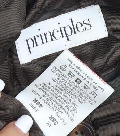 Principles Men's Green Overcoat, Size 38R, Casual