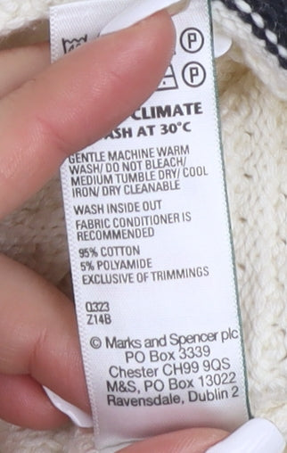 Marks & Spencer Women Ivory M Waffle-Knit Jumper