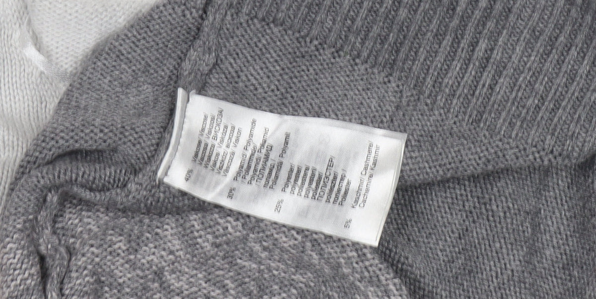 Bonprix Womens Grey V-Neck Pullover Jumper Size 14