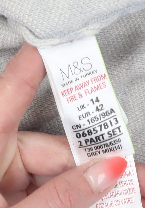 Marks & Spencer Women's Grey Geometric Jumper, Size 14