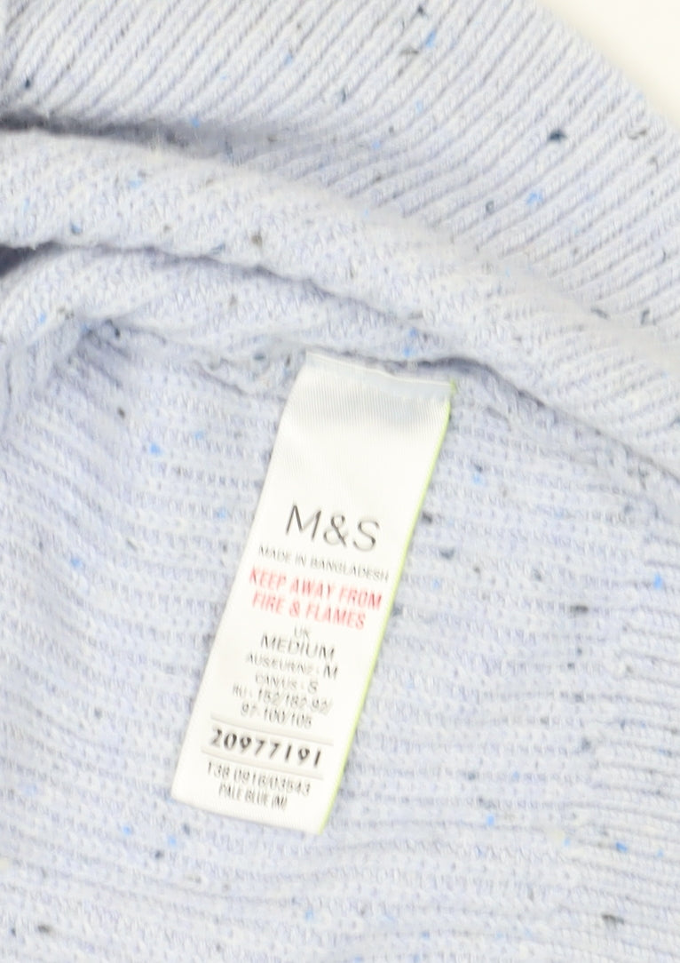 Marks & Spencer Women's Blue V-Neck Jumper M