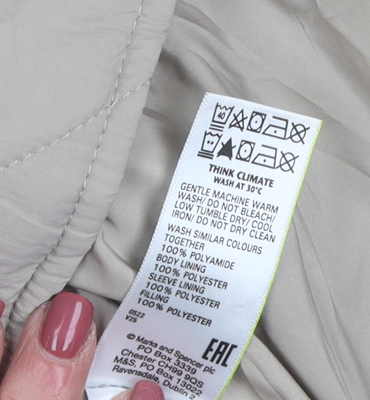 Marks & Spencer Women's Beige Quilted Long Jacket