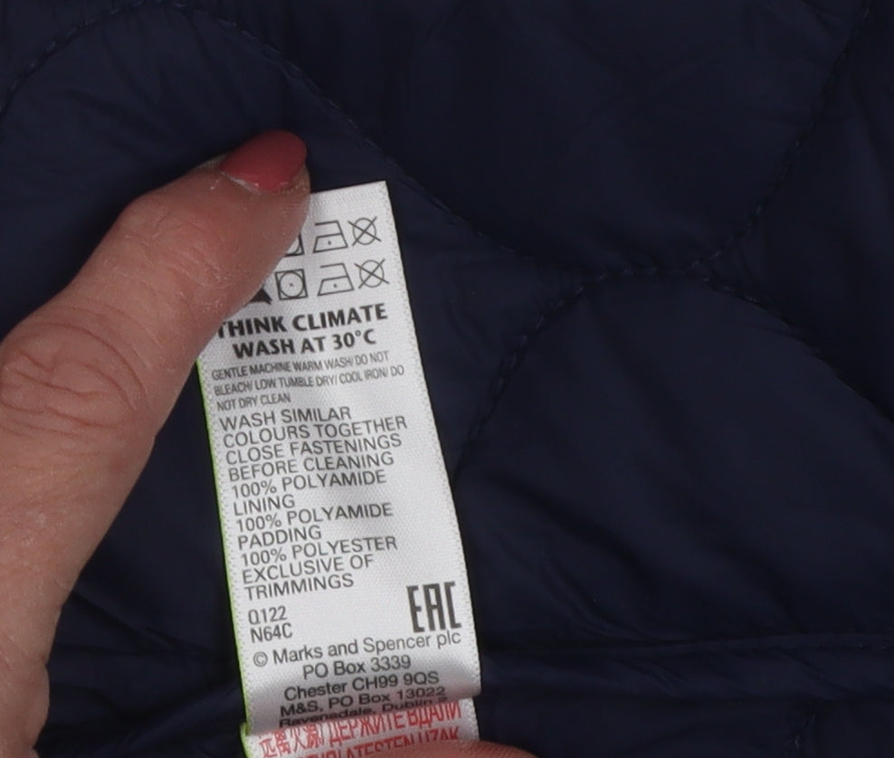 Marks & Spencer Girls Blue Puffer Jacket 12-13 Years