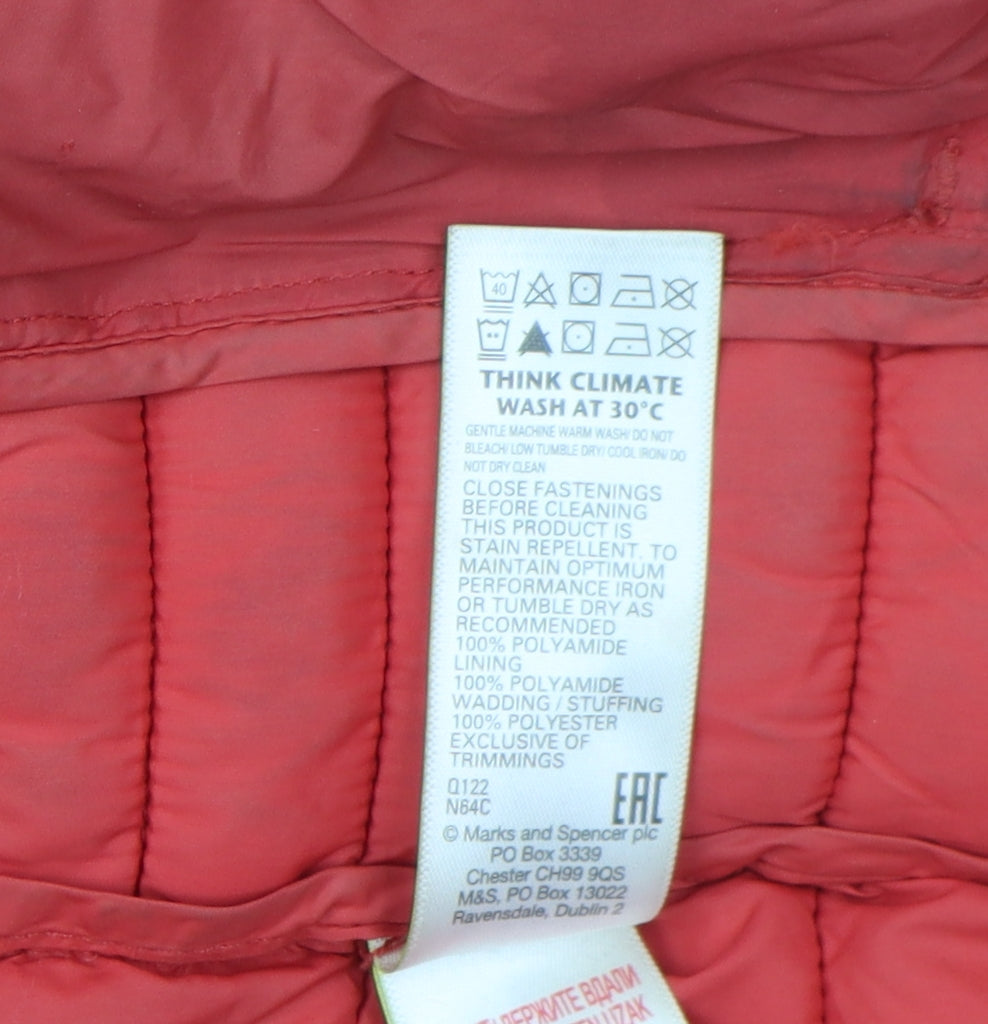 Marks & Spencer Boys Red Puffer Jacket 13-14 Years