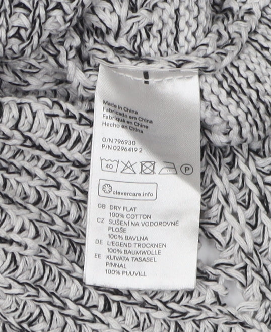 H&M Women's Grey Cotton Pullover Jumper 2XS
