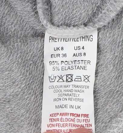 PrettyLittleThing Women's Grey Pullover Sweatshirt Size 8