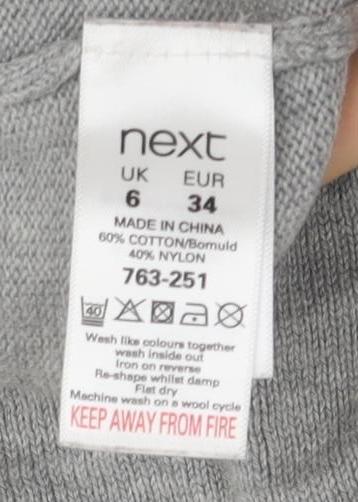 Next Women's Grey Geometric Pullover Jumper Size 6