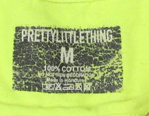 PRETTYLITTLETHING Women's Green Cotton T-Shirt M