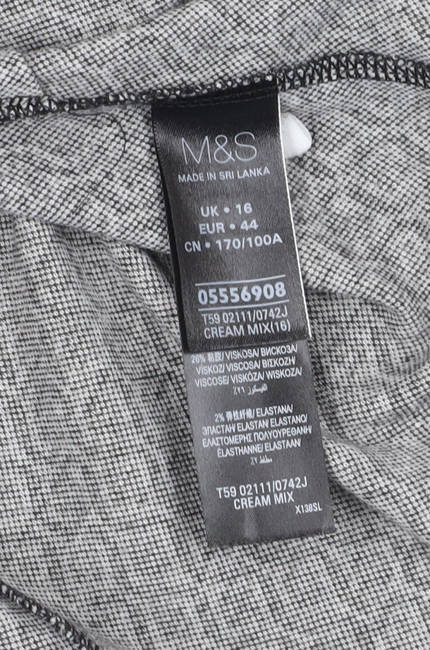 Marks & Spencer Women's Black Geometric Suit Jacket Size 16