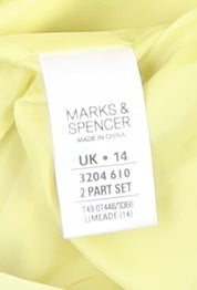 Marks & Spencer Women's Yellow Coat Size 14 Casual
