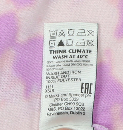 Marks & Spencer Women's Pink Tie-Dye T-Shirt - Size 8