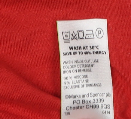 Marks & Spencer Women's Red Tank Top, Size 14, Zip Accent