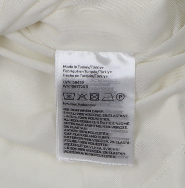 H&M Women's Ivory Slip Dress, Size S, Strappy, V-Neck