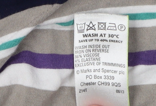 Marks & Spencer Women's Multicoloured Striped Top Size 12