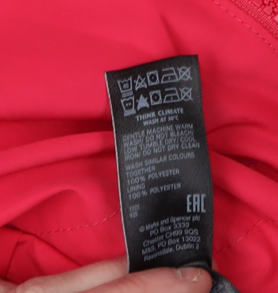 Marks & Spencer Women's Red Hooded Rain Coat Size 6