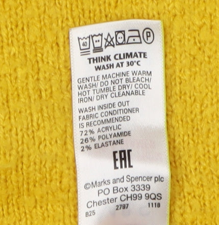 Marks & Spencer Women's Yellow Pullover Jumper S