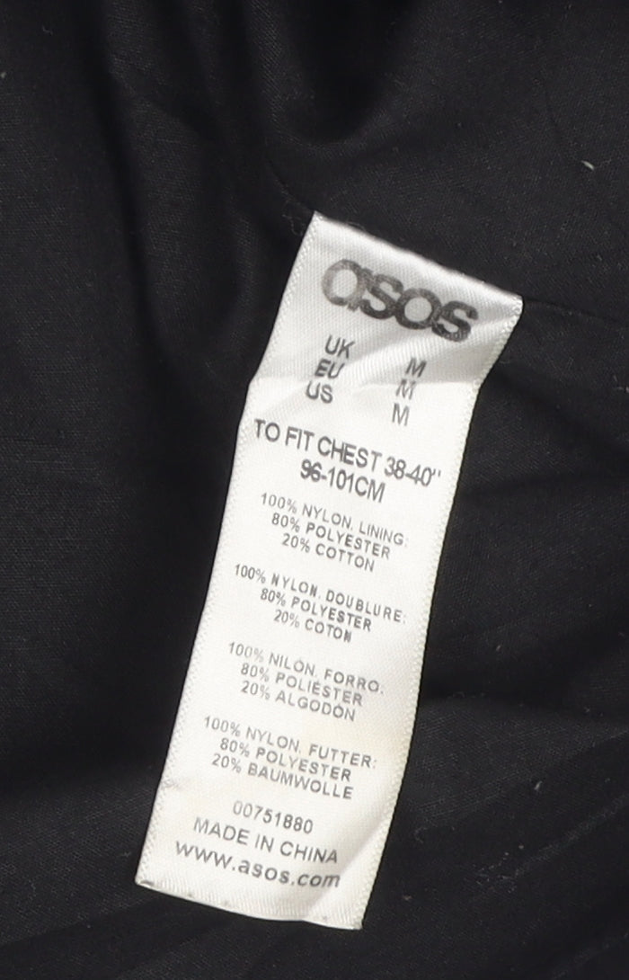 ASOS Black Unisex Nylon Long Jacket M