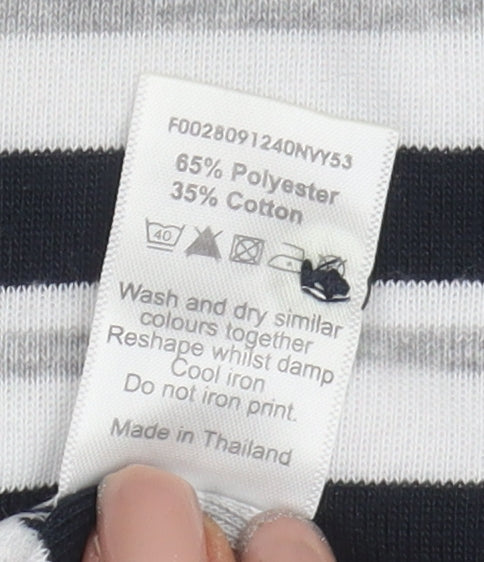 Bonmarché Women's Black Striped T-Shirt Medium
