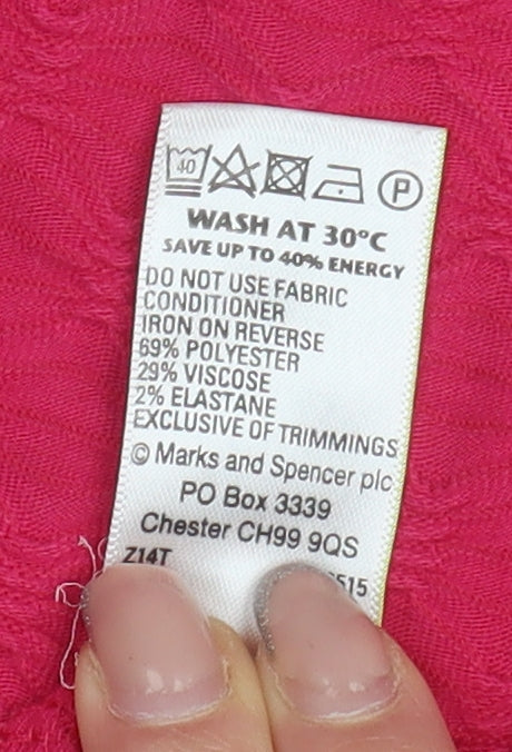 Marks & Spencer Women's Red Basic T-Shirt UK 20