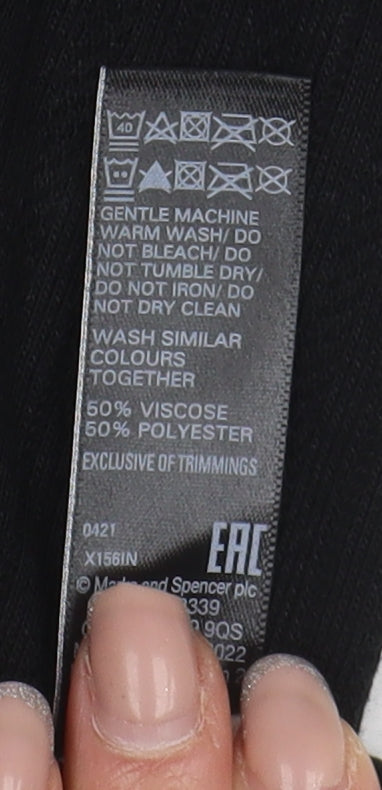 Marks & Spencer Women's Black T-Shirt Size 8