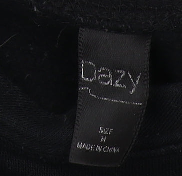 Dazy Unisex Black Graphic Print Pullover Sweatshirt M