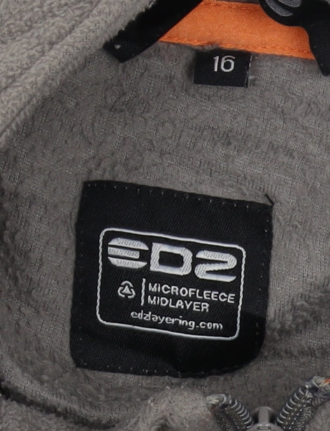 EDZ Women's Grey Basic Jacket, Size 16, Casual Style