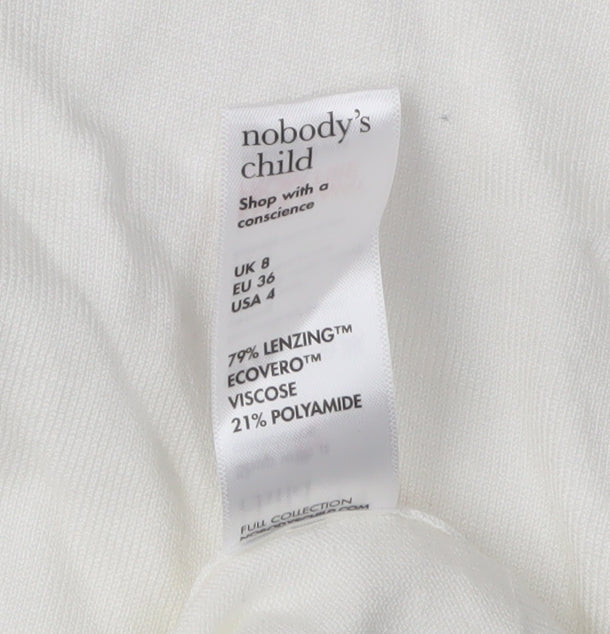 Close-up detail of Nobody's Child Women's Ivory jumper, size 8