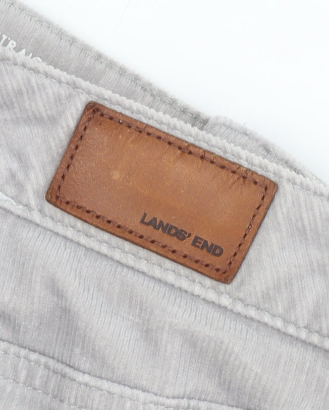 Lands' End Womens Grey Corduroy Straight Trousers UK 18