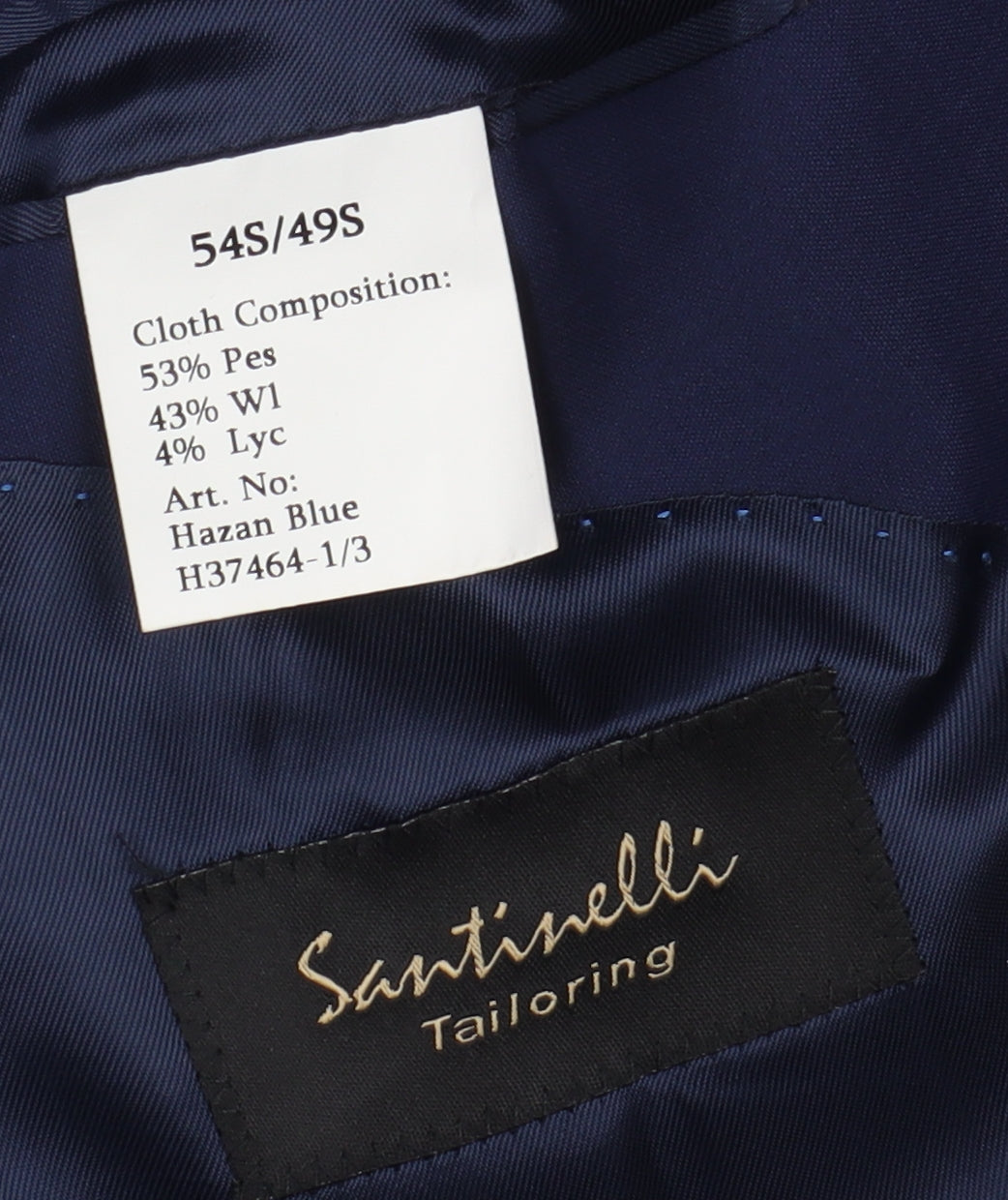 Santinelli Men's Blue Slim Suit Jacket 54S