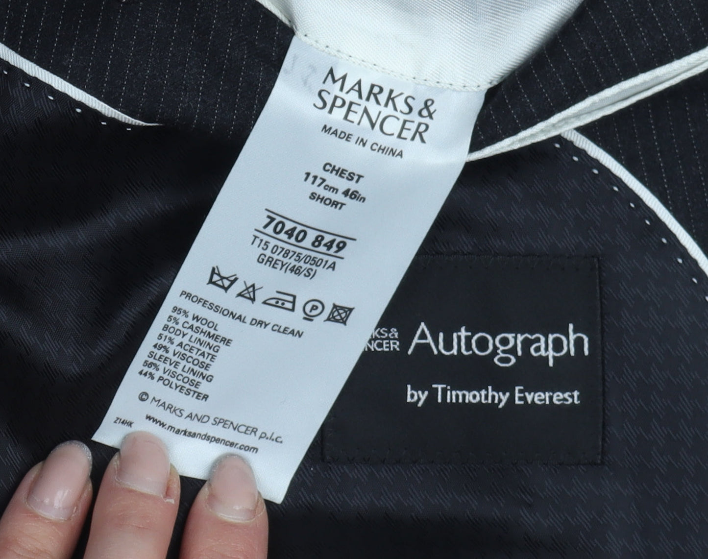 Marks & Spencer Men’s Grey Suit Jacket 46 Short