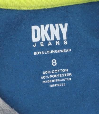 DKNY Jeans Boys Blue Grey Pullover Sweatshirt, Size 8 Years