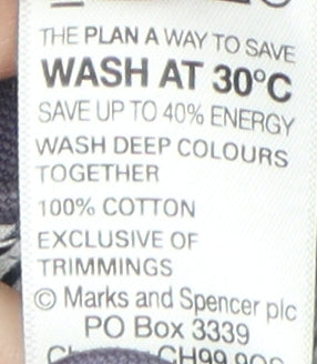 Marks & Spencer Women's Blue Cotton Skirt Size 12