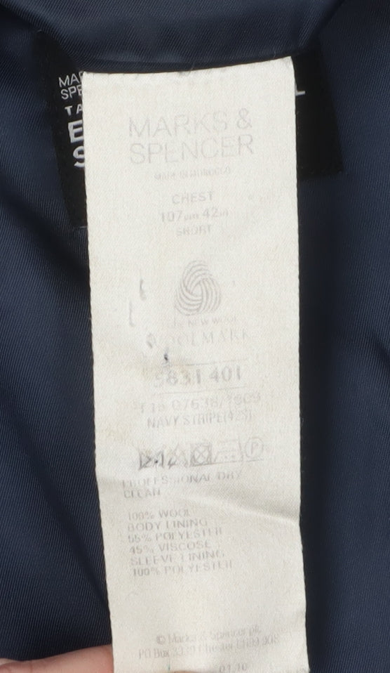 Marks & Spencer Men’s Navy Striped Suit Jacket 42S