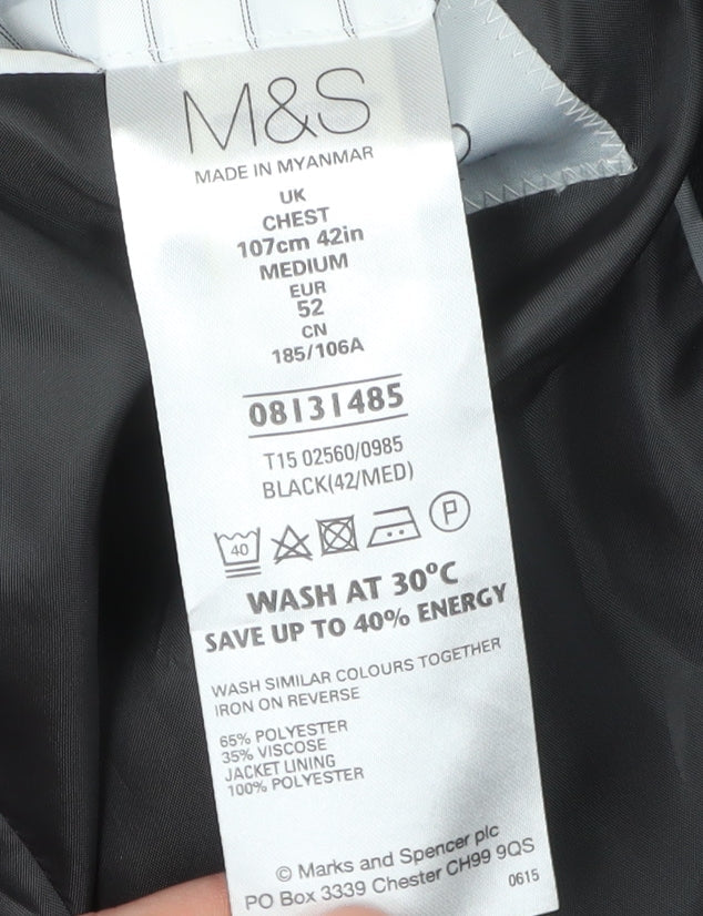 Marks & Spencer Men's Black 42R Regular Blazer