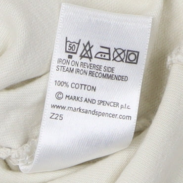 Marks & Spencer Men's Beige V-Neck T-Shirt S