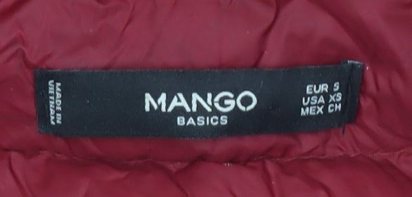 Mango Women's Red Puffer Waistcoat Size 8