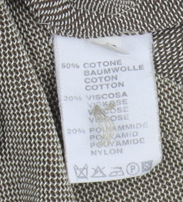 Beppe Bondi Women's Blazer Beige Size 14 Herringbone
