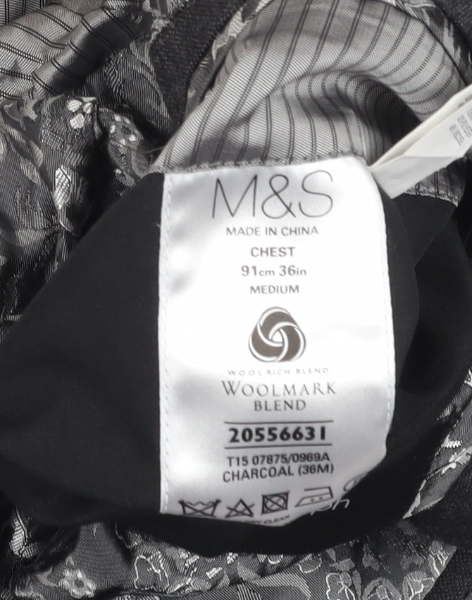 Marks & Spencer Men's Grey Blazer, Size 36R, Formal