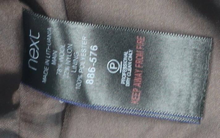Next Men's Black Hooded Parka Coat with Zipped Pockets