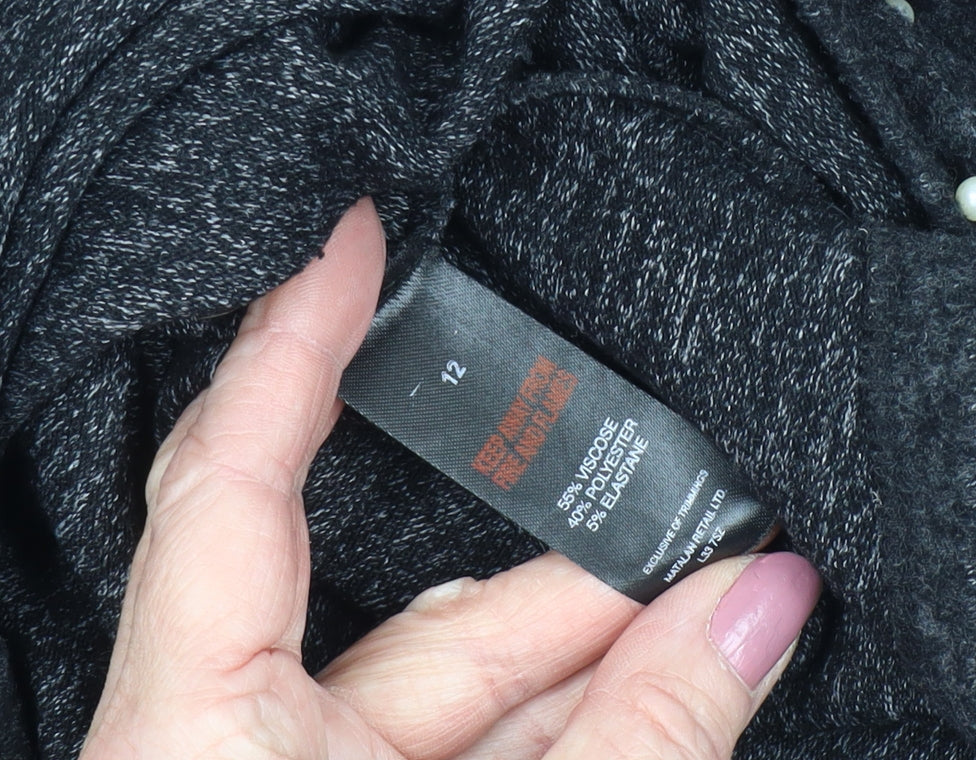 Papaya Women's Black Beaded Pullover Jumper Size 12