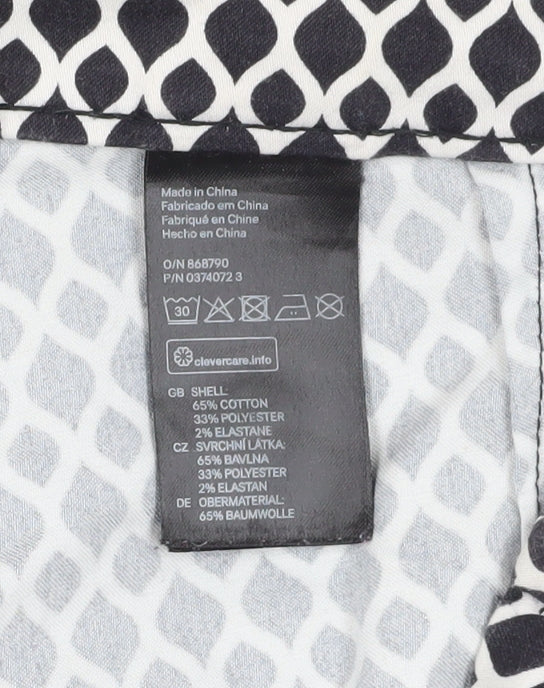 H&M Women’s Geometric Trousers, Size 10, Black/White